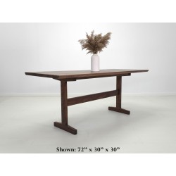 BRIT Custom Walnut Dining Table - Trestle Design, Beveled Top, Modern Farmhouse - Perfect for Family Gatherings