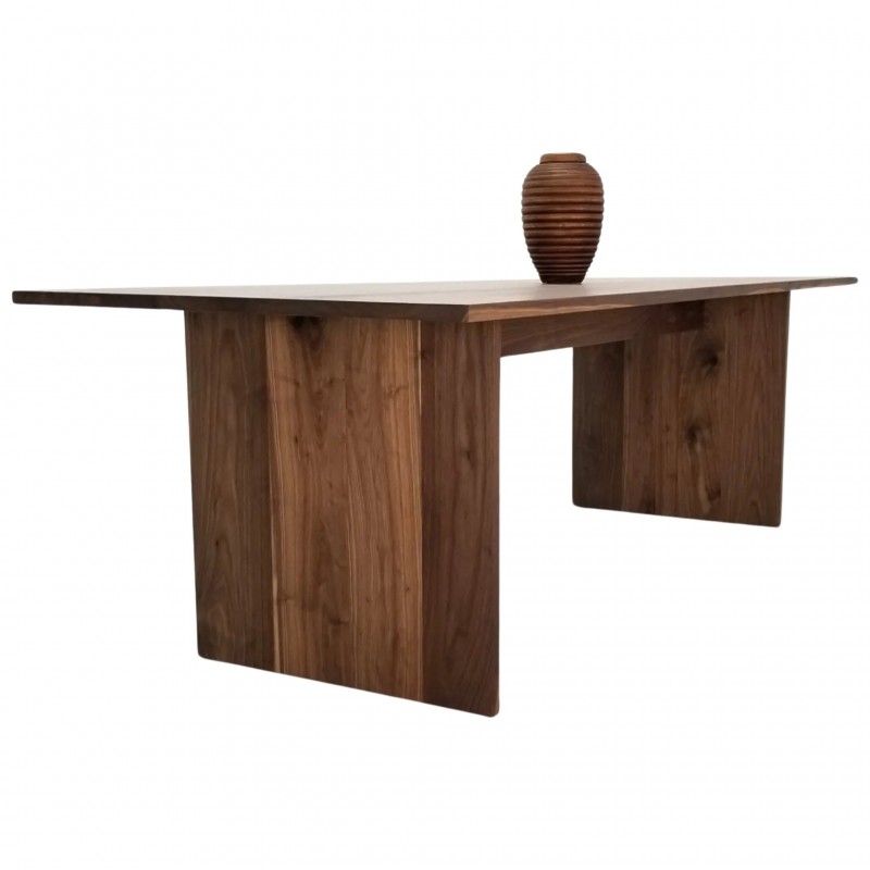 LILY Walnut Dining Table - 1" Thick, Custom Sizing, Optional Table Extensions, Luxury Dining