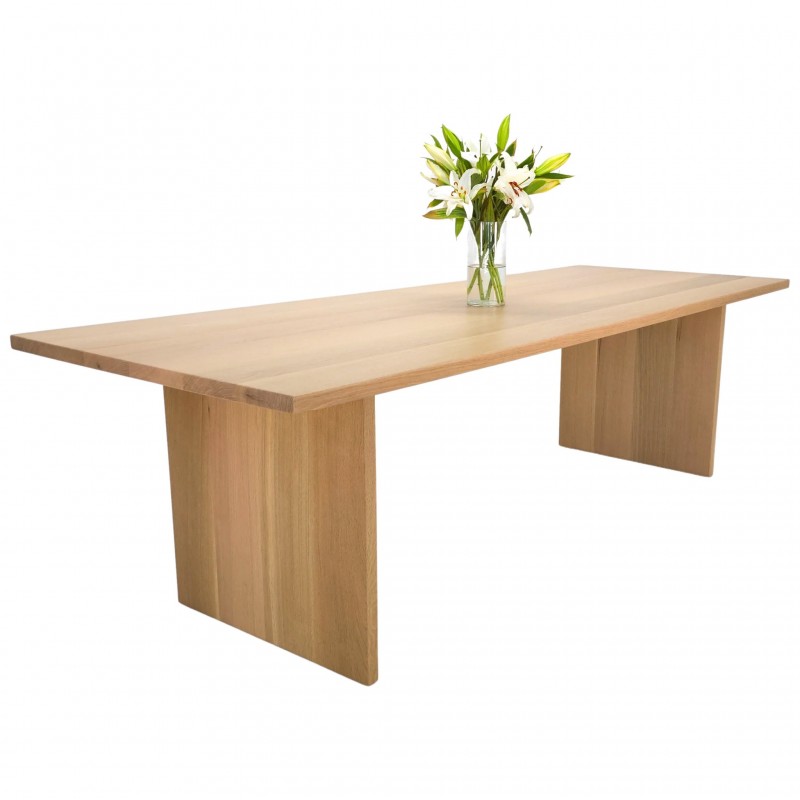 Custom LILY Dining Table - 1.5" Thick White Oak, Farmhouse Style, Extensions Available, Handcrafted to Order