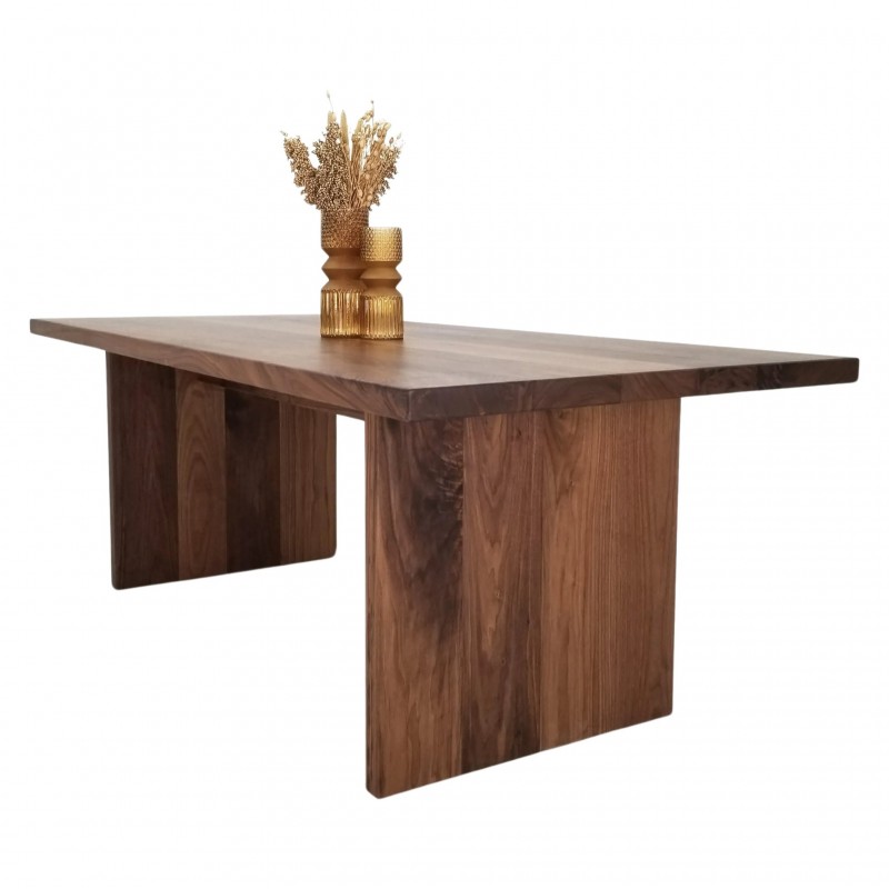 LILY Custom Dining Table - 2" Walnut, Panel Legs, Custom Sizing, Optional Table Extensions