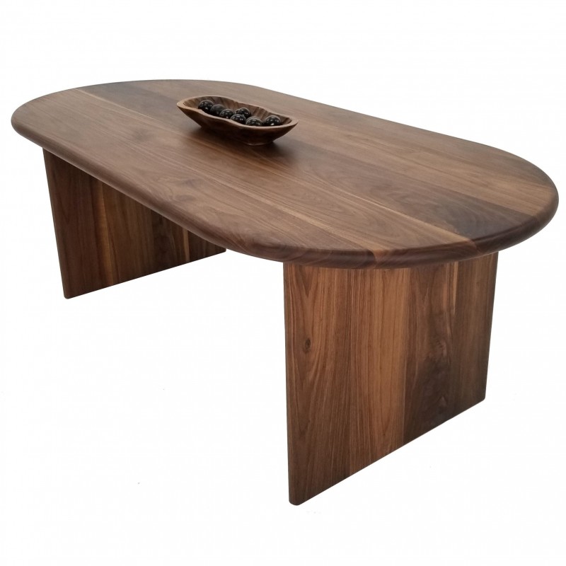 HANA Custom Walnut Dining Table - Oval Top, Bullnose Edge, Custom Sizes - Luxurious Dining Room Addition