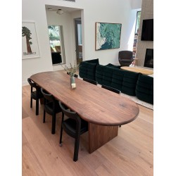 HANA Custom Walnut Dining Table - Oval Top, Bullnose Edge, Custom Sizes - Luxurious Dining Room Addition