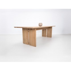 Custom DIVI Dining Table - Handcrafted Solid Wood Table with Split-Leg Design, Beveled Edge, and Premium Finishes