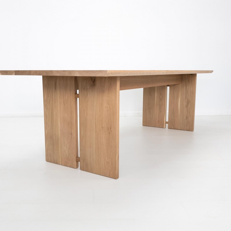 Custom DIVI Dining Table - Handcrafted Solid Wood Table with Split-Leg Design, Beveled Edge, and Premium Finishes