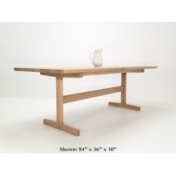 BRIT Custom Trestle Table - White Oak, Beveled Top, Custom Sizing - Ideal for Family Gatherings