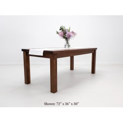 JONA Dining Table - Black Walnut, Beam Legs, Parsons Design, Custom Sizing, Optional Table Extensions