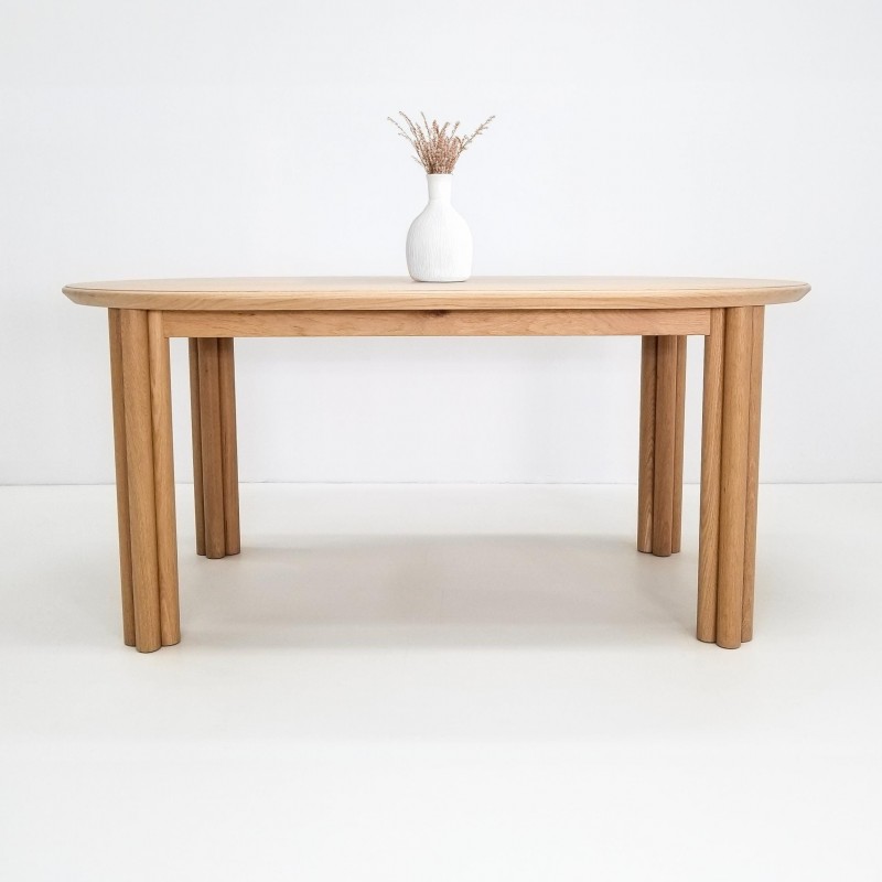 Custom BEAU Oval Dining Table - Solid Wood Table with Clustered Cylinder Legs, Handcrafted in White Oak, Walnut, or Ashwood