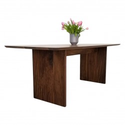 Custom Walnut GLEE Table - Fluted Legs, Radius Corners, Optional Extensions - Artisan Dining Furniture