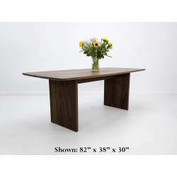 Custom Walnut GLEE Table - Fluted Legs, Radius Corners, Optional Extensions - Artisan Dining Furniture