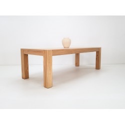 Custom White Oak JAQI Dining Table - Breadboard Ends, Parsons Style - Perfect for Family Gatherings