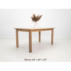 COLE Dining Table - White Oak, Ribbed Legs, Bowed Top, Custom Sizing