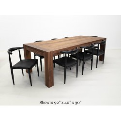 Custom Walnut JAQI Dining Table - Breadboard Ends, Parsons Style - Heirloom Dining for Family Gatherings