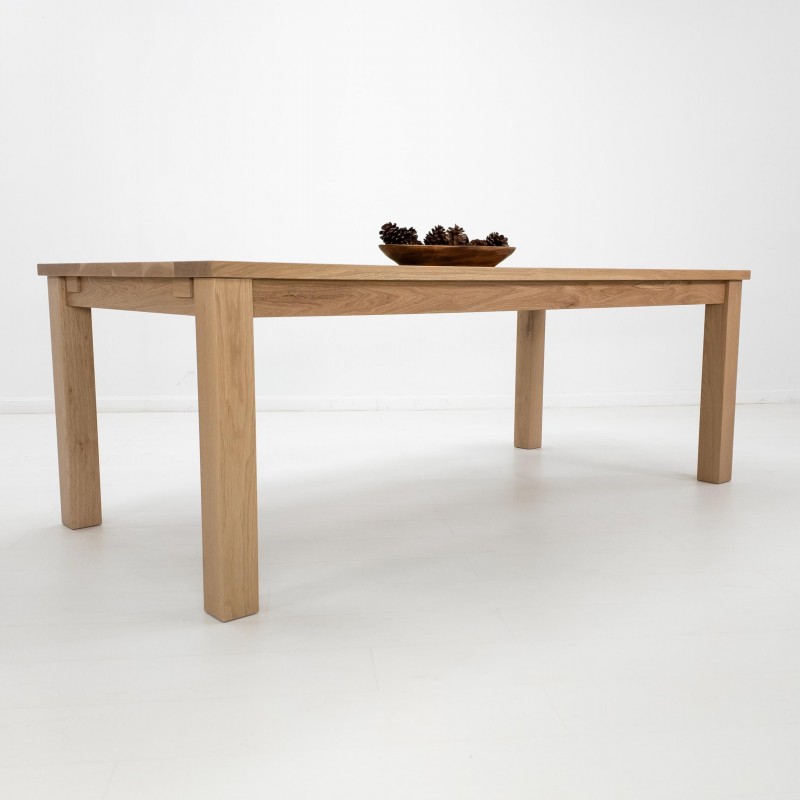 JONA Dining Table - White Oak, Beam Legs, Parsons Design, Custom Sizing, Optional Table Extensions